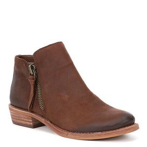 gb brown leather booties